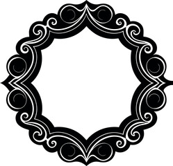 Undulate Frame Silhouette Vector – Simple Black Decorative Border Illustration