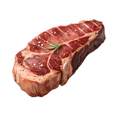 Fototapeta premium Watercolor Steak food meat art vector isolated on transparent background