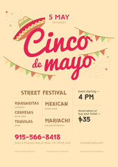 Obraz premium Summer Mexican Party Cinco De Mayo Event Poster Template