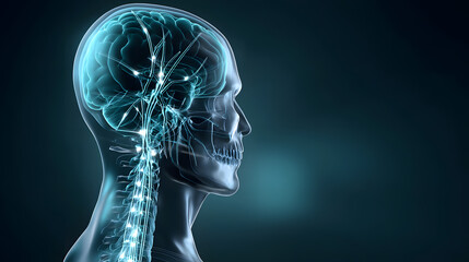 Fototapeta premium Illuminated Neural Network: A Human Brain Visualization