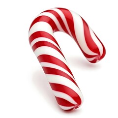 Obraz premium Candy cane in red and white stripes, isolated on white.