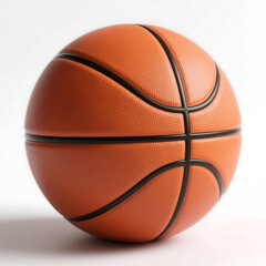 Fototapeta premium Basketball, realistic, close-up, detailed texture, orange leather,