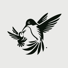 Hummingbird Feeding Her Baby