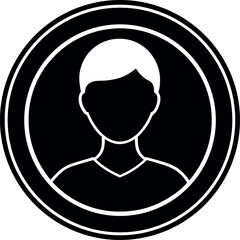 User Profile Circle Silhouette Vector – Simple Black Account Icon Illustration