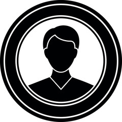 User Profile Circle Silhouette Vector – Simple Black Account Icon Illustration