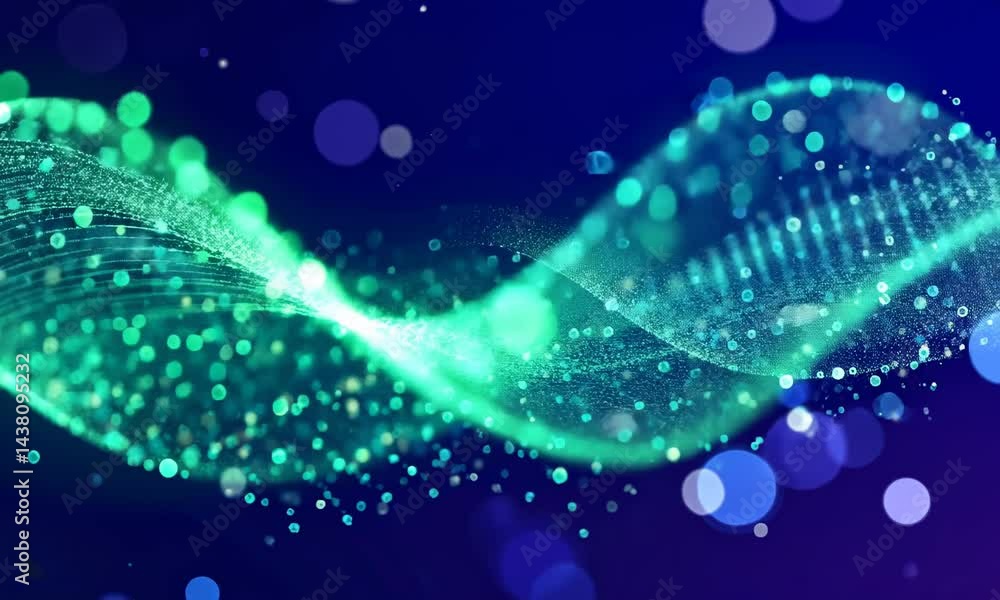 Aufkleber abstract motion background shining blue particles. shimmering glittering particles with bokeh