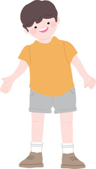 Young boy kid character standing vector illustration 5