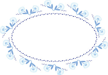 Elegant Blue Floral Border Frame Design 6