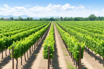 Vineyard Rows Sunny Day (1)