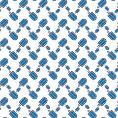 Seamless Pattern Featuring Blue Ice Pops with Artistic Design