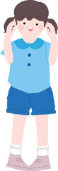 Young girl kid character standing vector illustration 4