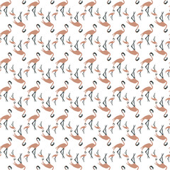 Seamless Pattern of Flamingo Silhouettes in Elegant Repetitive Design