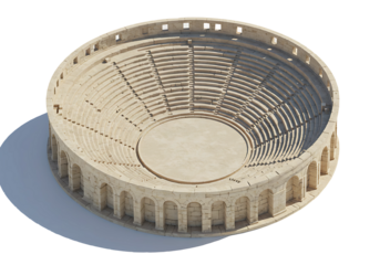 Historical Amphitheater Design Isolated on Transparent Background


