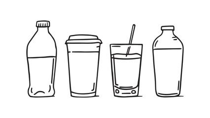 Drink line art illustration