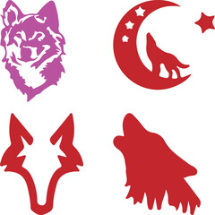 Wolf bundle simple icon. Vector ICON all icon Viktor