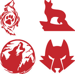 Obraz premium Wolf bundle simple icon. Vector ICON all icon Viktor
