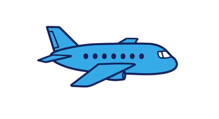 Fototapeta premium Blue Airplane Illustration on White Background