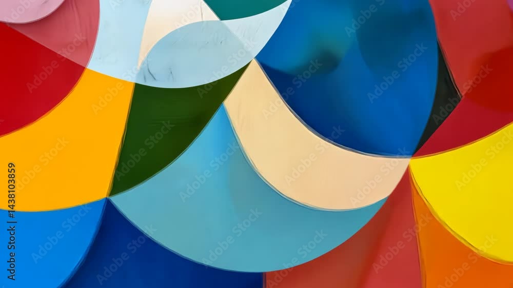 Poster dynamic multicolored abstract shapes in motion