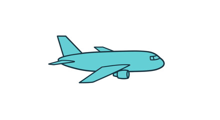 Light Blue Cartoon Airplane Illustration