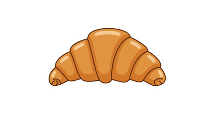 Pixel Art Golden Brown Croissant on White Background