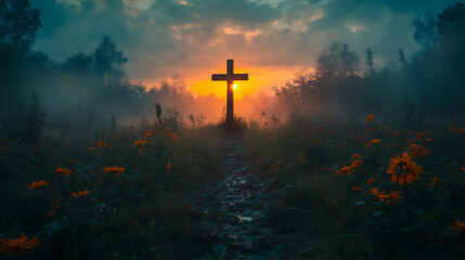 Naklejka premium a cross