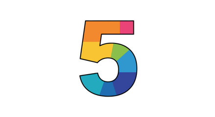 Rainbow Number Five Illustration