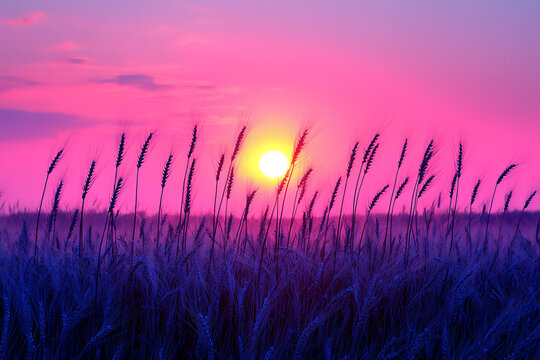 barley_silhouette_dawn_sky, - Powered by Adobe
