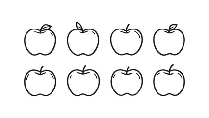 Apple set line art 