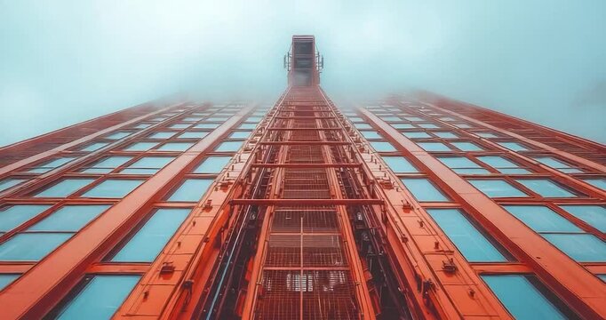Tall orange building exterior