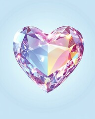 Fototapeta premium Beautiful heart-shaped crystal of multicolor shades.