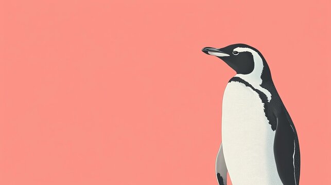 A charming penguin on a vibrant background.