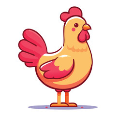 Adorable chicken cartoon vector illustration perfect for easter and farm