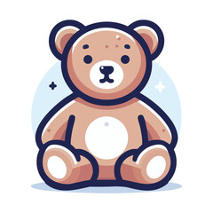 Cute brown teddy bear cartoon illustration perfect for kids design