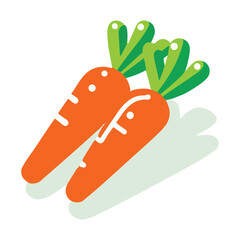 Fresh Organic Carrots Vector Illustration for Healthy Eating