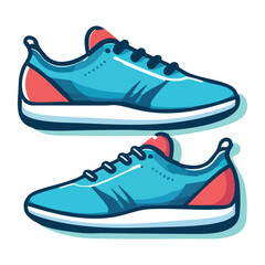 Blue Running Shoes Sneakers Active Lifestyle Sports Fitness Gear