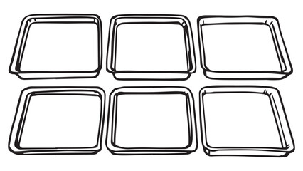 Baking sheet set line art