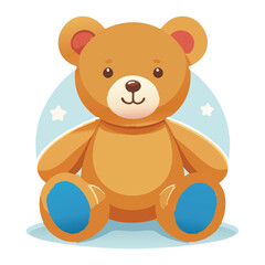 Cute Teddy Bear Illustration Adorable Toy for Children