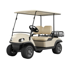 golf cart clay 3d-render, resort transport, tourism shuttle, golf resort vehicle, luxury property ride, leisure transportation, isolated white background centered not touching frame