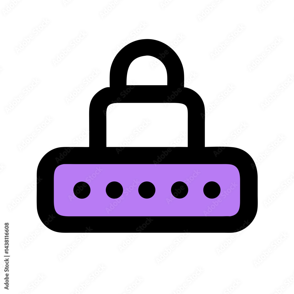 Poster a flat vector icon of a password input field with a padlock. this image is great for websites or blo