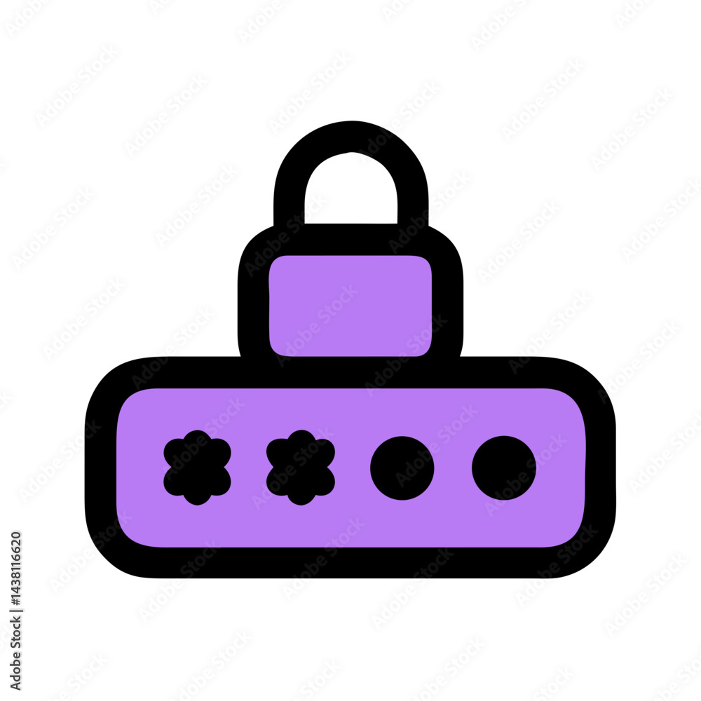 Poster a flat vector icon of a password input field with a padlock. this image is great for websites or blo