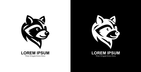 Raccoon head logo design with modern style