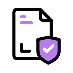 simple icon of a document with a purple lock,indicating a secured or private file for websites or blogs discussing data security,privacy,or file protection