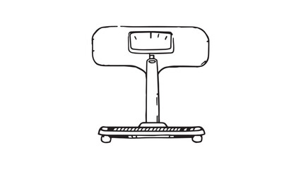 Bathroom scale set line art 