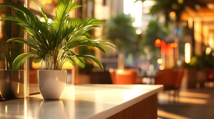 Financial Uptrend Visual Concept with Lush Indoor Plant Elements