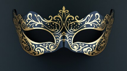 Ornate Gold-Accented Carnival Mask