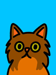 Cat hand drawn art - canvas print art - wall decoration - colorful cat - kids book - cat expression