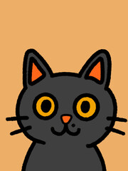 Cat hand drawn art - canvas print art - wall decoration - colorful cat - kids book - cat expression