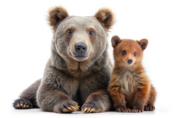 Fototapeta premium Whimsical Bear & Squirrel Pals: Playful Forest Friends Portrait Photography