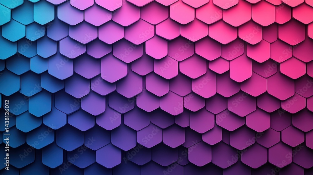 Poster gradient hexagon tiles background