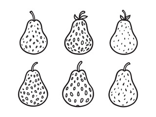 Strawberry pear vector line art illustration